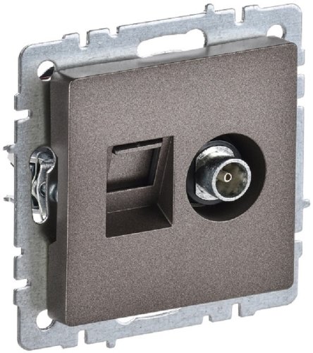 Розетка RJ45+TV Оконечная без рамки IEK Brite РТВ/РК12-БрТБ 2-м. темная бронза картинка